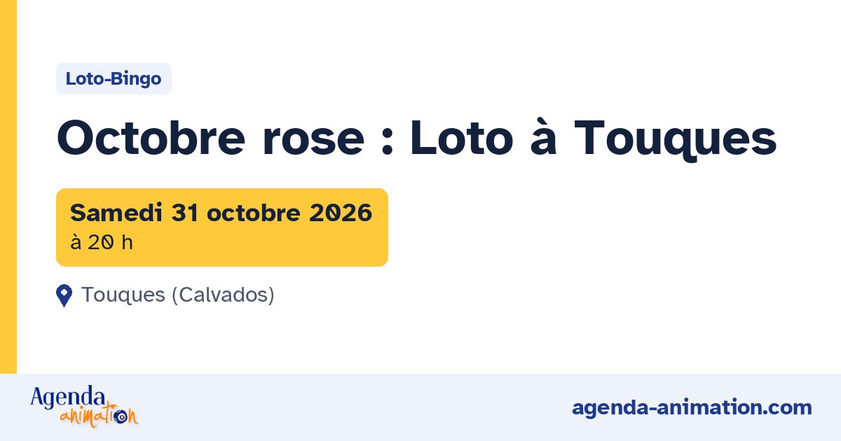 Loto rose à Touques, samedi 31 octobre 2026