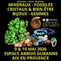 Salon Min?raux Fossiles Cristaux & Bien-?tre Bijoux et Gemmes d?Aix en Provence + Exposition l?Histo