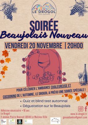 Soirée beaujolais nouveau à Le Malzieu-Ville