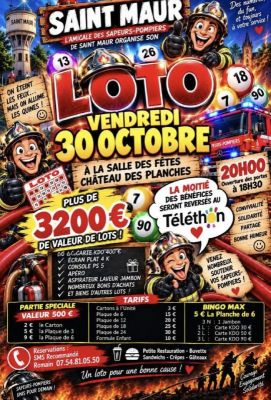 Loto de l'amicale des Pompiers de Saint-Maur et téléthon