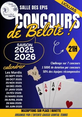 Concours de belote à Lioujas à La Loubière