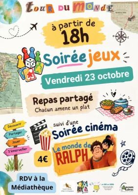 Tour du Monde : Soirée jeux et cinéma à Saint-Geniez-d'Olt