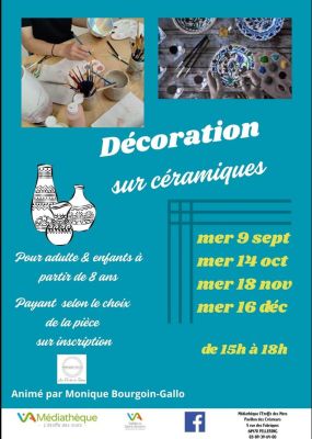 Atelier décoration sur céramique à Fellering
