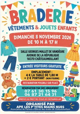 Braderie vêtements et jouets d'enfants à Châteaumeillant