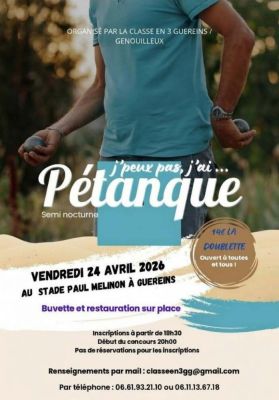 Concours petanque nocturne à Guéreins