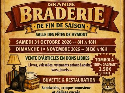 Braderie de l'association Resca'pattes à Hymont