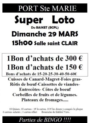 Loto du Basket à Port-Sainte-Marie