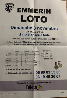 Loto du telethon à Emmerin