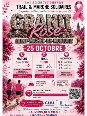 Trail et marche solidaire "Granit rose" dans le cadre d'Octobre Rose à Saint-Michel-de-Montjoie