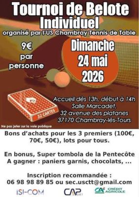 Tournoi de Belote ( Individuel ) à Chambray-lès-Tours