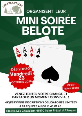Mini soirée belote à Le Bleymard