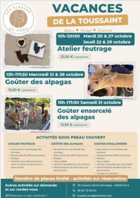 Goûter avec les alpacas à Fons