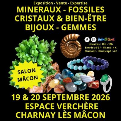 2?me Salon Min?raux Fossiles Cristaux & Bien-?tre Gemmes et Bijoux + Exposition sur la Pr?histoire à Charnay-lès-Mâcon