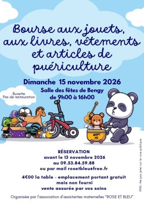 Bourse aux jouets, aux livres, vêtements et articles de puériculture à Bengy-sur-Craon