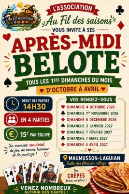 Après-midi BELOTTE à Maumusson-Laguian
