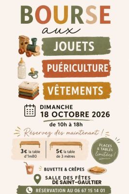 Bourse aux jouets, puériculture et vêtements à Saint-Gaultier