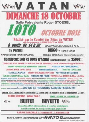 Loto au profit d'Octobre Rose à Vatan