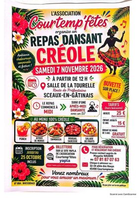Repas dansant créole à Sceaux-du-Gâtinais