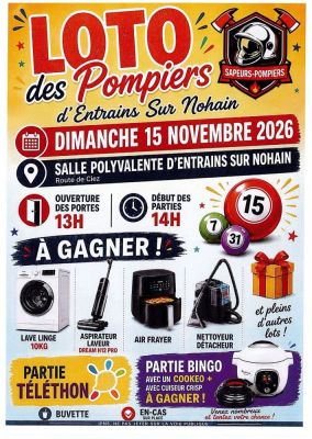 Loto des Sapeurs Pompiers d'Entrains-sur-Nohain