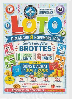 Loto à la salle des fêtes de Brottes à Chaumont