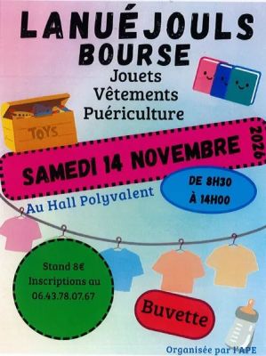 Bourse jouets, vêtements et puériculture à Lanuéjouls