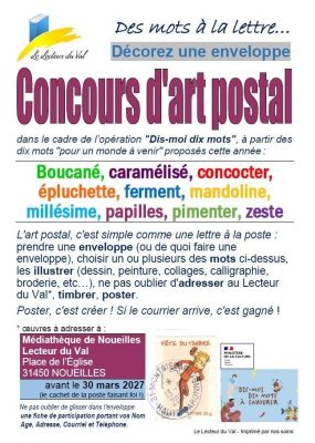 "dis-moi dix mots à savourer" : concours d'art postal à Noueilles