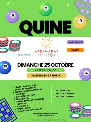 Quine à Figeac au profit de l'APEAI-ADAR